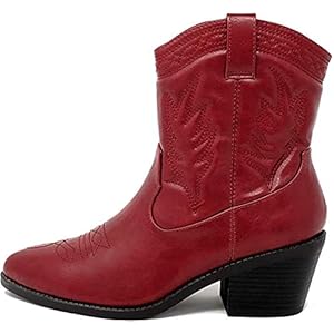Soda Picotee Women Western Cowboy Cowgirl Stitched Ankle Boots