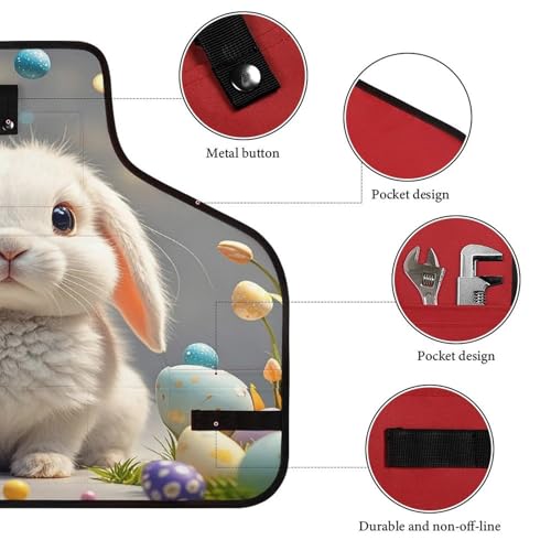 Delantal de trabajo Cute Easter Bunny con bolsillos miniatura 3