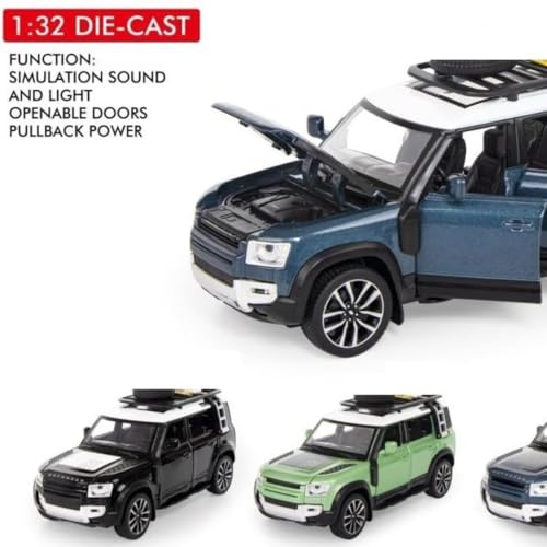 Image of Mashes Range Rover Defender 1:32 Scale Model Car Exclusive Alloy Metal Pull Back Die-cast Car Metal Pullback Toy car with Openable Doors & Light Music Best Gifts Toys Kids [Color As Per Stock]