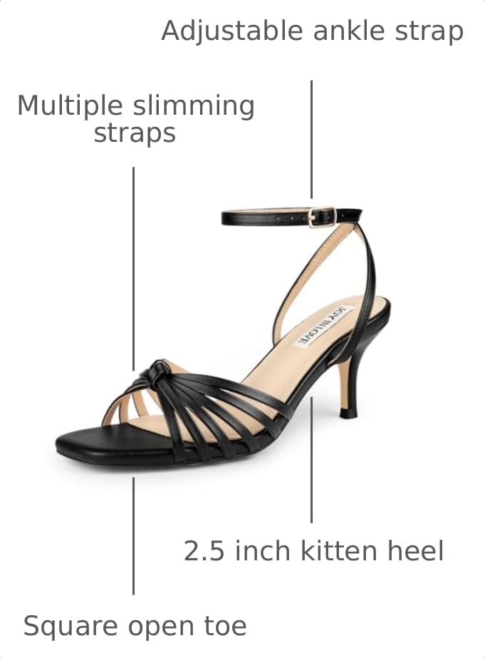 Image of JOY IN LOVE Women's Low Kitten Heels Strappy Sandals