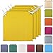 TIENDA EURASIA® Pack 4 Cojines para Sillas - Estampados Lisos con 2 Cintas de Sujeción - Ideal para Interiores y Exteriores - 40 x 40 x 3 cm (Amarillo)