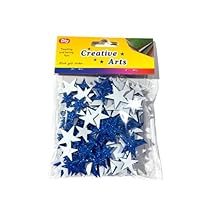 1 Set Blue Glitter EVA Foam Star Sticker Self-Adhesive Star Stickers for Craft DIY Decoration