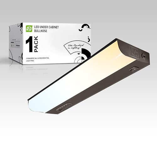 Image of ASD LED Under Cabinet Lighting Hardwired, 12 Inch 5W 2700K-5000K Selectable, 442LM, CRI90+, Direct Wire Linkable Under Counter Lights for Kitchen, Dimmable Under Cabinet Lights, Bronze, UL Certified