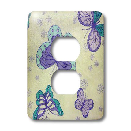 Papillon Violet 3dRose lsp_23077_6 pour remplacer une plaque d'interrupteur jaunie
