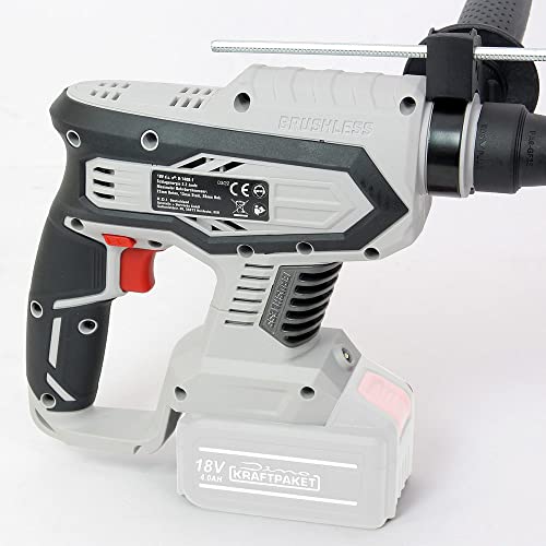 Dino KRAFTPAKET 18V-22 Bürstenloser Akku Bohrhammer SDS-plus (max. Schlagenergie 2.2 Joule, Bohrleistung: Beton: 22mm… – Bild 7