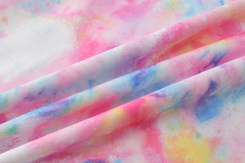 Image of Tie Dye Mermaid Sloth Christmas Halloween Pajamas for Girls Long Sleeve and Pants Nighty PJS 2-piece Set Size 6-16