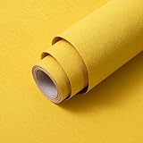 Abyssaly Yellow Wallpaper Peel and Stick Removable Wall Paper for Girls Bedroom 15.7' X 118' Self Adhesive Embossed Silk Textured Contact Paper Modern Home Decorative Shelf Liner