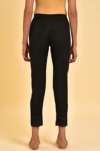 Image of W for Woman W Cotton Blend Strechable Slim Pants for Women | Cotton Blend Slim Pants for Women | Trousers for Women