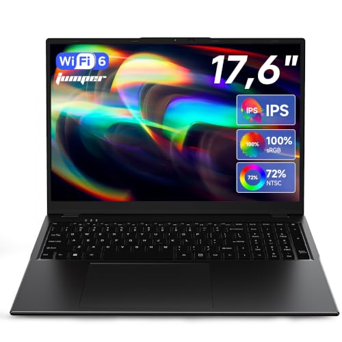 Image of jumper 17.6 inch Laptop, i3-10100Y CPU, 16GB RAM 256 SSD, 100% sRGB FHD Display | Backlit Keyboard, Full-featured Type-C, 2 RAM channels, WiFi-6,7000mAh, Fast-Charging, HDMI, Windows 11 Laptops, Light Black