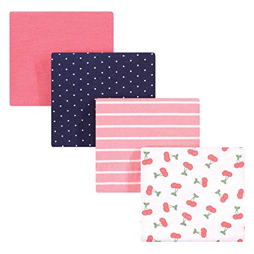 Image of Hudson Baby Unisex Baby Cotton Flannel Receiving Blankets, Cherry, One Size