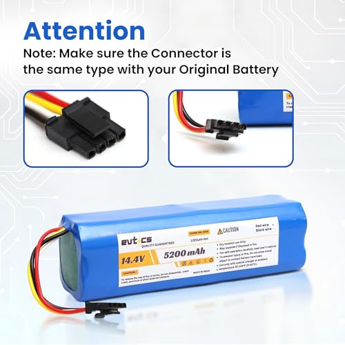Image of 14.4V 5200mAh Li-ion Battery (74.88Wh) for 360 S9 X90 X95 S10 Robovac L10 L70 Hybrid | High Capacity Durable Rechargeable Battery for Robot Vacuum Cleaner