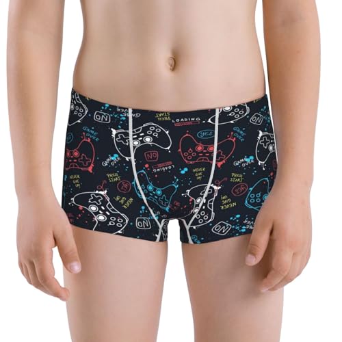 Boys' Cotton Boxer Brief Soft Underwear-Joystick Gamepad