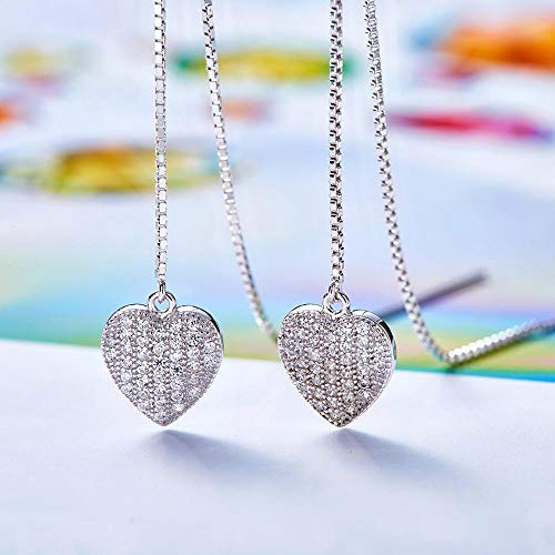 Pendientes de plata de ley 925 con corazón de circonita para el día a día 4