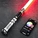 CUSTOM SABER Smooth Swing RGBX Light Saber, Motion Control to Turn on/Off The Blade, 16 Sound Fonts Light Saber, Support Dueling, Belt Clip and Blade Plug-Black