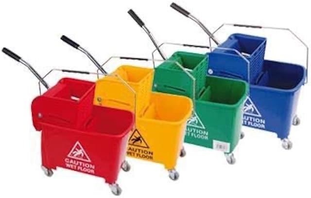 Mobile Mop Bucket and Wringer, 20 L, Green