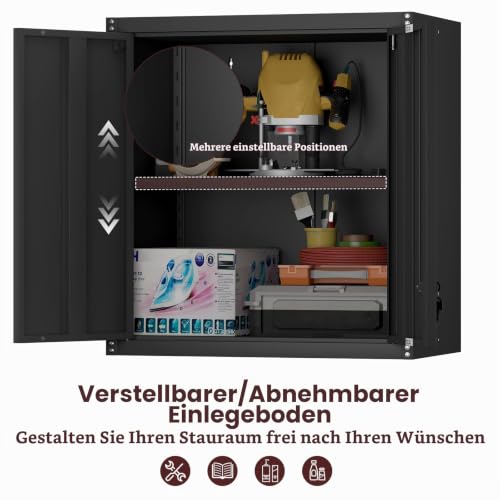 STEELIST Wandschrank aus Stahl, Hängeschrank aus Metall zur Werkzeugaufbewahrung in der Garage, Wandmontage für Garage… – Ansicht 5