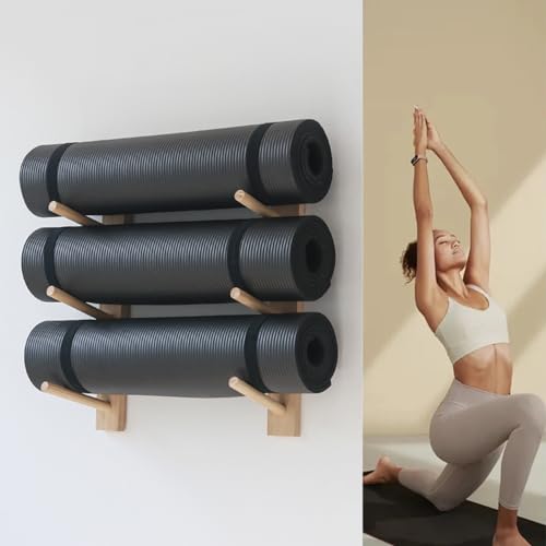 Tapis de yoga support mural en bois pour déco de chambre zen