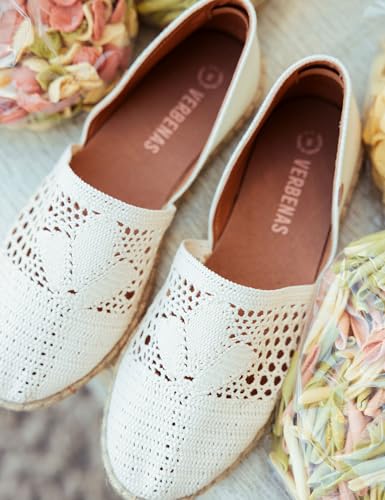 Verbenas Para Mujer. 0300580561 Alpargatas Carmen Crochet Beige (40), Tela, Plano, Ninguno, Casual - 2