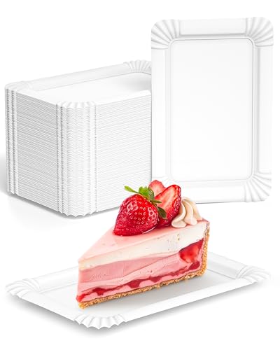 Commerline 1500 Unidades de Platos Rectangulares de Cartón (13×20 cm) | Platos Desechables para Fiestas y Hostelería | Vajilla Desechable Ecológica | Fuentes de Cartón para Servir y Vajilla de Papel