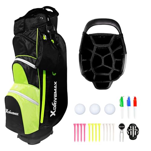 XDriveMax Golf Cart Bag,Premium 15 Way Golf Club Bag with Rain Cover,Cooler,and Accessory Kit for Men and Women