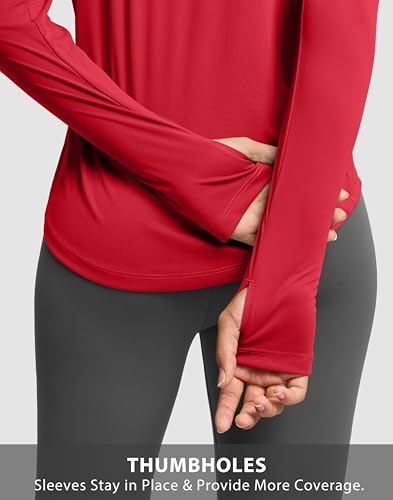 Image of Soothfeel Lightweight Long Sleeve Workout Tops for Women Gym Running Shirts