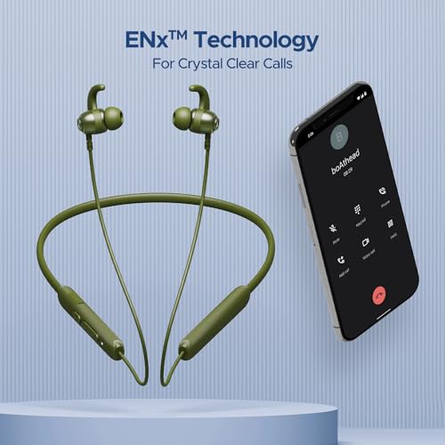 Image of boAt Rockerz 268 Bluetooth in Ear Earphones with Beast Mode, ENx Mode, ASAP Charge, Upto 25 Hours Playback, Signature Sound, BTv5.2 & IPX5(Fern Green)