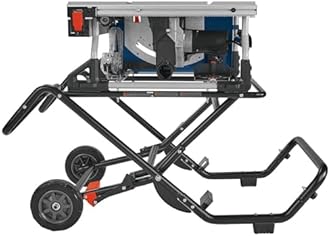 BOSCH GTS15-10 10 Inch Portable Jobsite Table Saw with Gravity-Rise Wheeled Stand, 15 Amp, 32-1/8 Inch Rip Capacity, 4 HP