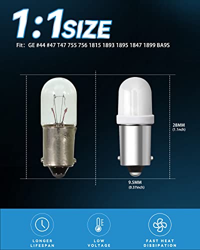 Keiurot PINBALL LED BULBS Ge44 47 Bulb 755 756 1893 1895 1847 Bulb Ba9S Dc Ac 6.3V 6V Bayonet Led Bulb thumb #5