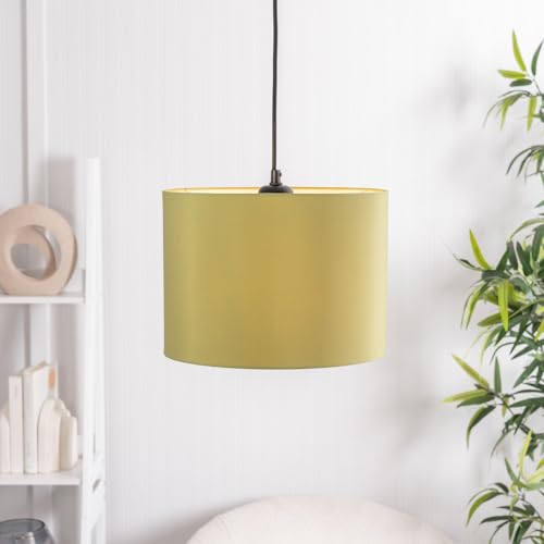 ValueLights | Set of 3 Small Medium Large Easy Fit Ceiling Light Shades Nesting Fabric Drum Lampshades - Olive Green - LED Bulbs Included | Shades & Home Improvements Essential | 30cm Shade Width - Image 6