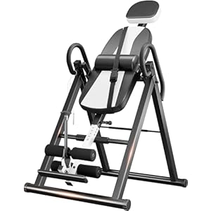 Dripex Gravity Heavy Duty Inversion Table with Headrest & Adjustable Protective Belt Back Stretcher Machine for Pain Relief Therapy (White)