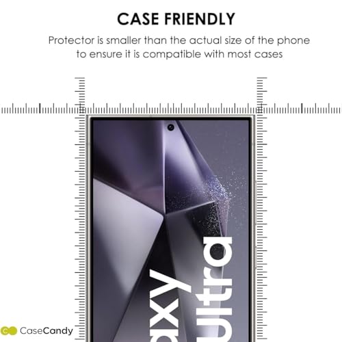 Image of Casecandy - (Pack 2 Screen Protector for Samsung S24 Ultra | Transparent Screen Guard For Galaxy S24 Ultra Fingerprint Support /S PEN Compatible /HD