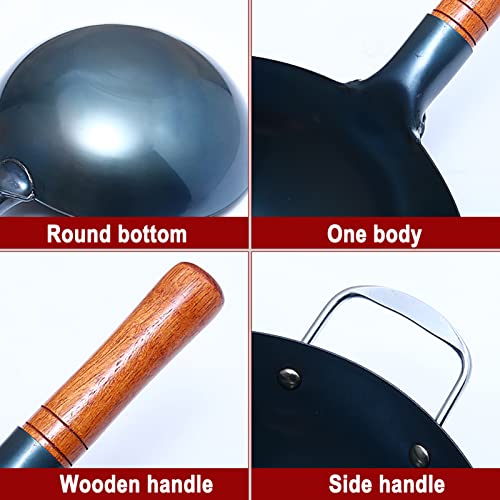 Wok de Hierro Fundido Mano Tradicional 34 cm miniatura 2