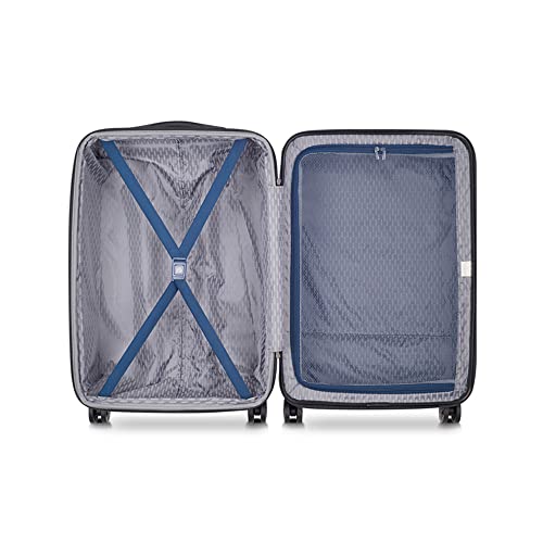 Image of DELSEY PARIS AIR Armour 56.5 Cm 8 Spinner Wheels Cabin Blue Expandable Hard Suitcase