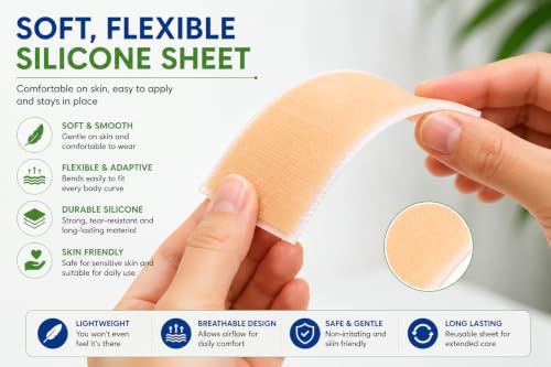Image of Silicone Scar Sheets Roll 4cm x 1.5m, Reusable Silicone Gel Tape for Scar Care, Cut to Size for Surgical, C-Section, Burn & Acne Marks, Washable Scar Sheet
