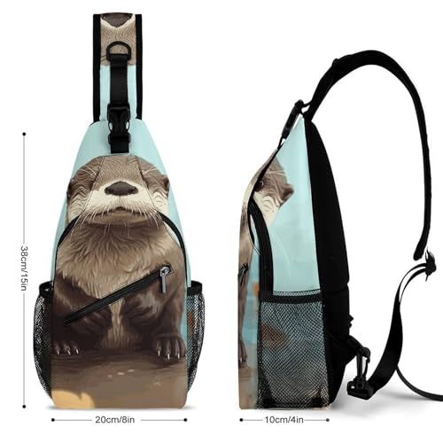 Red Rose Sugar Skull Sling Bag for Men Women - Adjustable Crossbody Chest Backpack, 15" Travel Hiking Fanny Pack2