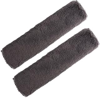 2 Pack Seat Belt Pads, Seatbelt Strap Cover Soft Faux Big Rabbit Fur Car Seat Belt Covers Comfort Car Harness Pads Protect Shoulder Neck Padding for Kids, Adults(Gray)