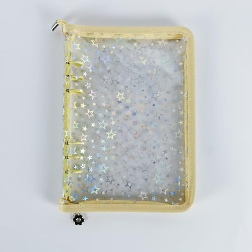 シール手帳 A5 大きいサイズ 透明 シール帳 収納バインダー 6穴 プリクラ・チェキ対応 推し活 ステッカー整理 透明ポケット ファスナー付き 女の子向け リフィル10枚 かわいい