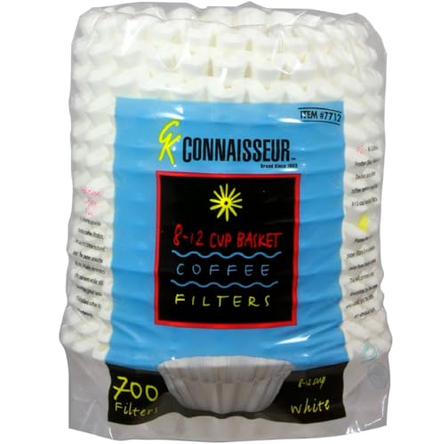 Coffee Filters 8-12 Cups - 700 Count, Basket Style Coffee Filter, Great for Ground Coffee, Light & Dark Roast, Smooth Pull for a Great Cup of Coffee Everytime