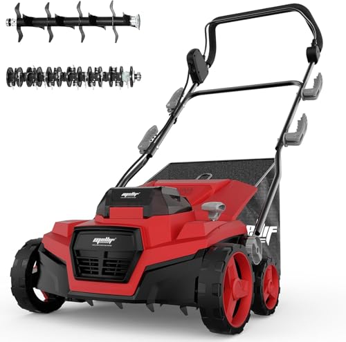 36V Cordless Brushless 15IN Dethatcher & Scarifier Compatible with Milwaukee 18v Battery (Tool...