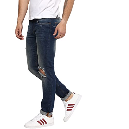 Image of Being Human Blue Slim Fit Denims for Men Clothing
