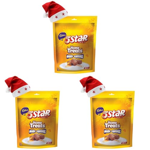 Image of SFU E Com Cadbury 5 Star Miniature Gift Pack | Christmas Chocolate Combo | Christmas Santa Cap | 25 (Pack of 3)