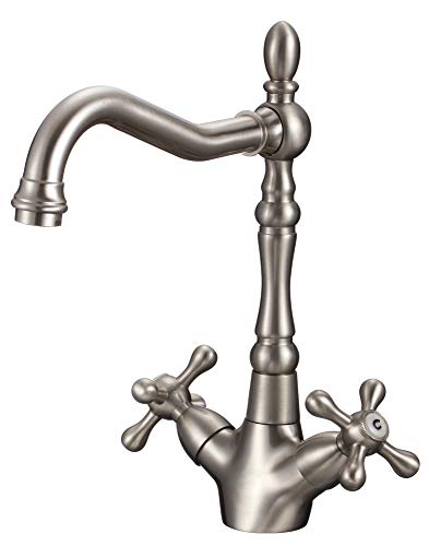 Sanlingo Cocina Fregadero Nostálgico Grifo Dos Manija Giratorio Acero Inoxidable Cover