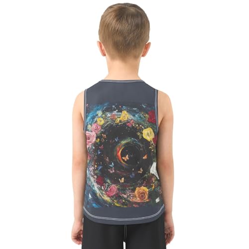 Butterfly Circle Black Boys Tank Tops Sleeveless Tank Top Shirts Undershirts for Boy,3T3