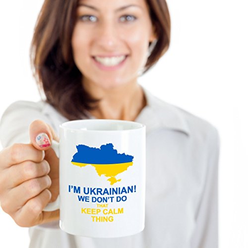 Cool Ukrainian Coffee Mug – Ukraine Flag Mug Gift – Funny Unique Gift Idea For Tea Coffee Lover – Ukrainian Holiday Festivals Gifts – We Don't Do Keep Calm Thing – Novelty 11Oz White Ceramic Tea Cup #TOP3