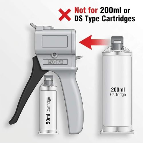 Image of QWORK 50ml Dispensing Gun Kit, Impression Mixing Dispensing Gun, 1: 1 /1: 2 AB Ratio, Static Mixer Mixing Nozzle