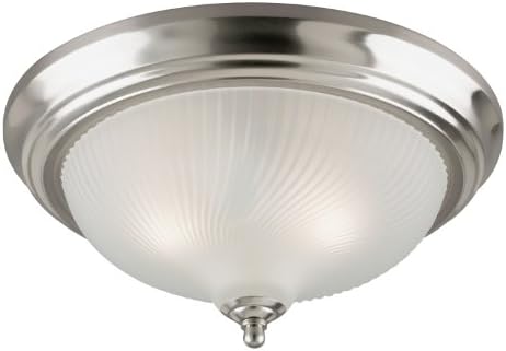 Westinghouse Lighting 6430500 Two-Light Flush-Mount Interior Ceiling Fixture, Brushed Nickel Finish with Frosted Swirl Glass image 5