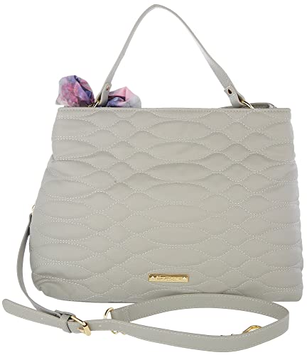 Betsey Johnson Aspen Quilted Large Satchel Grey One Size2