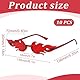 JAWUZ 10 Stuück Partybrillen, Flammen Sonnenbrille, Lustige Partybrille Set, Sonnenbrille Party für Kinder und Erwachsene, Partybrillen Set für Karneval, Geburtstagsfeier, Fasching, 10 Farben