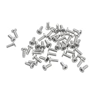 sourcing map M1.2-0.25 x 3mm Phillips Flachkopfschrauben 100 Stück Flache Rundkopfschrauben 304 Edelstahl Kreuzschlitz Antrieb Maschinenschrauben Hardware Verschluss für Möbel Verbindung – Ansicht 1