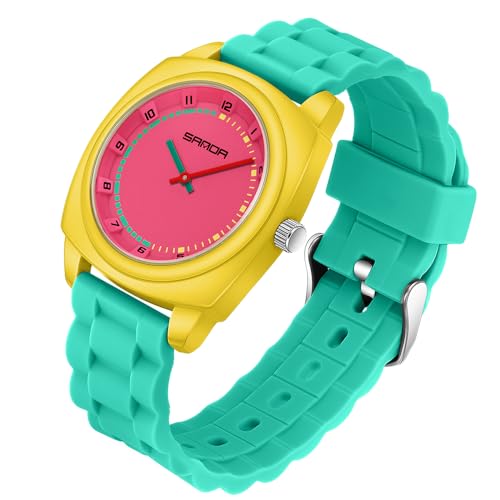 Montre d'infirmière unisexe grand cadran 40 mm et bracelet silicone étanche